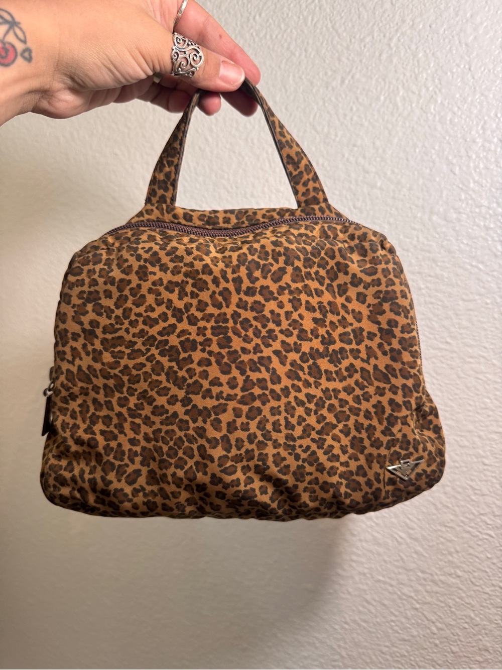 Bottega Veneta Vintage Leopard Print Accessory Pouch Mini Bag